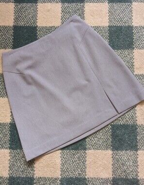 Vintage The Limited Gray Stretch Fitted Mini Skirt With Slit Size 2